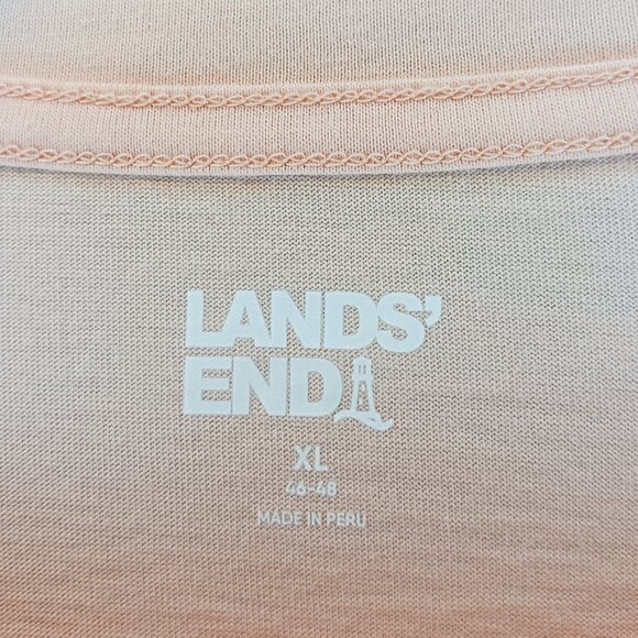 #111 3/$18 - Lands End Peach/Orange Short Sleeve Top Size XL - Picture 6 of 6
